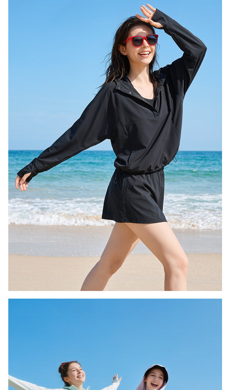 ANTA Juejue Purple Swimwear Summer Sun Protection Women's 2026 New Adult Two-Piece Light Blue Top XL 15