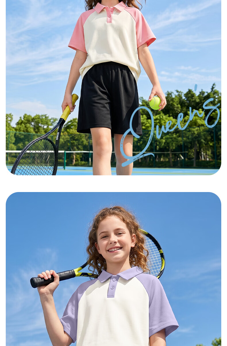 Baleno Boys Summer Set 2026 New Cool Feeling Short Sleeve Polo T-Shirt Two-Piece Quick-Dry Sports Pants for Big Kids 12