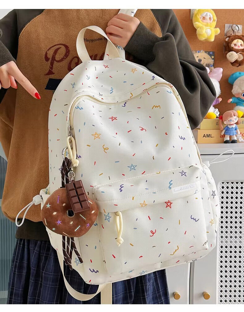 361° Women's Backpack 2026 New High-Value Ins Style Printed Schoolbag Lightweight Travel Shoulder Bag for High School and College Students 14
