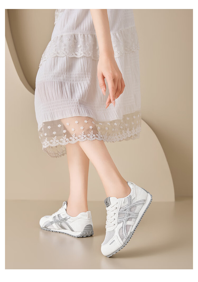 La Chapelle Women's Summer Lightweight Breathable Mesh Trainer Sneakers Casual Sports Shoes 1072 Moonlight Silver Size 40 13