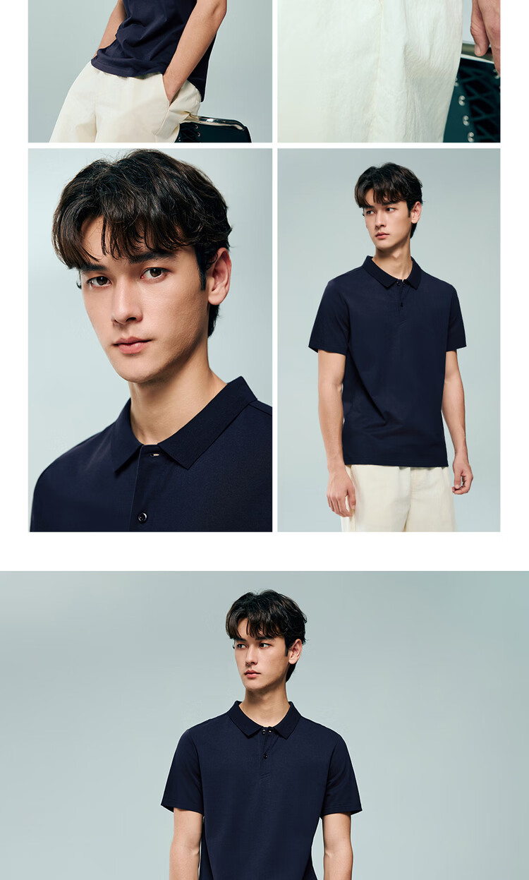 Giordano Men's Short Sleeve Polo Shirt Summer New Black Technology Cooling Antibacterial Solid Color Collar Top 13016214 15