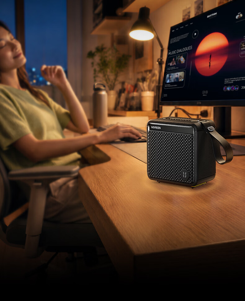 UGREEN M3 Bluetooth Speaker【New Release】20W High Power Outdoor Camping Portable Waterproof Bass Wireless Bluetooth Ambient Light HiFi Stereo Surround Sound 30