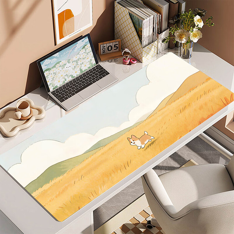 Juyingfeng Large Mouse Pad Cute Healing Clear Cartoon Office Dorm Bedroom Laptop Mouse Keyboard Pad Lock Edge Desk Mat 800x300x2mm Yun Xiaoduo 13