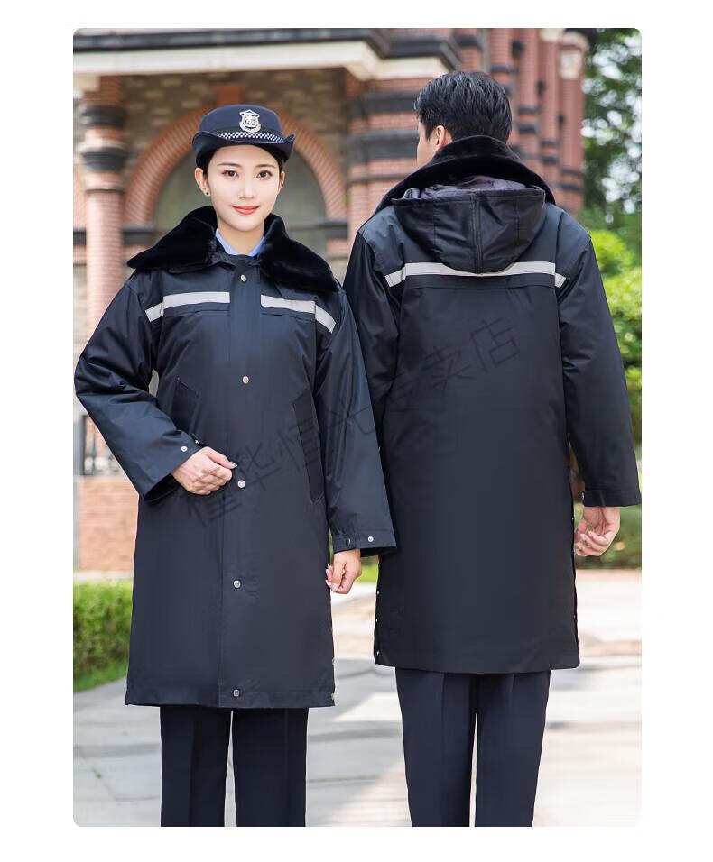 警辅服装冬季执勤服中长款保安工作服冬装加厚执勤棉服男冬季服装套装