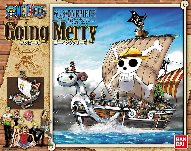 Bandai One Piece Luffy Golden Merry Ship Building Model Pirate Ship Boys Toy Anime Gift 1