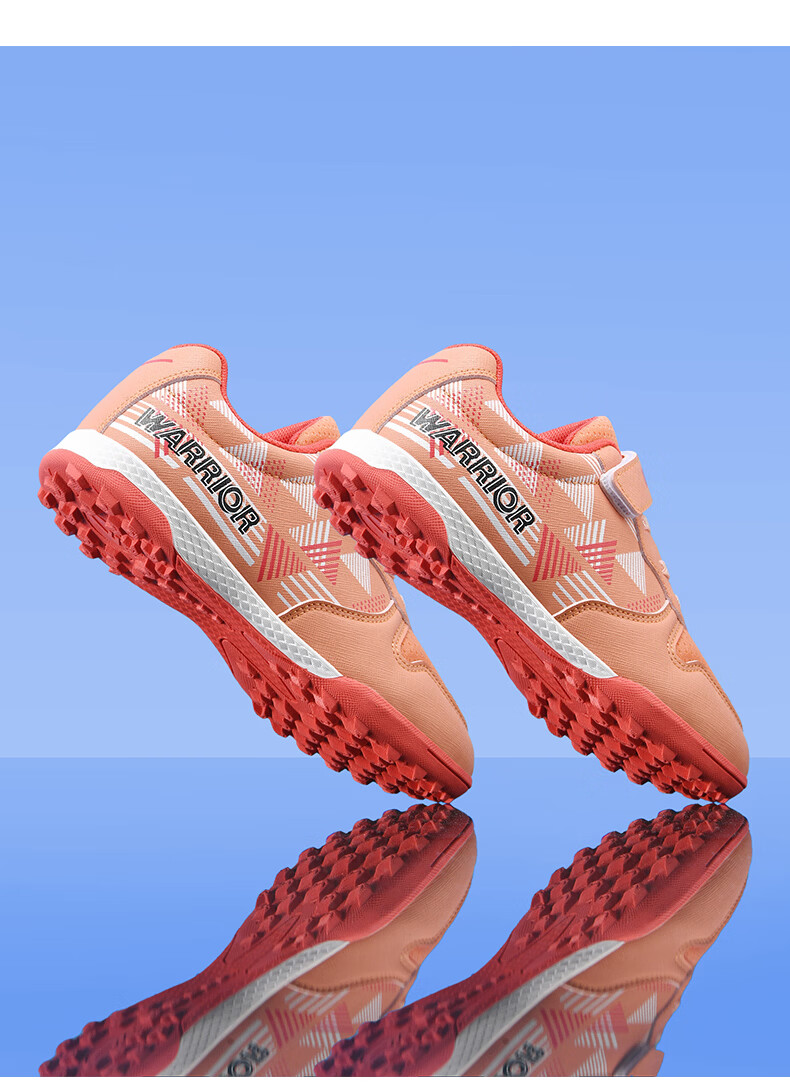 Warrior Children's Soccer Shoes Breathable Mesh TF Turf Training Shoes Unisex Kids 791 Dusty Pink Size 35 (225mm) 35