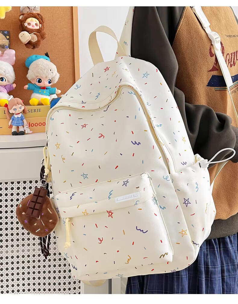 361° Women's Backpack 2026 New High-Value Ins Style Printed Schoolbag Lightweight Travel Shoulder Bag for High School and College Students 16