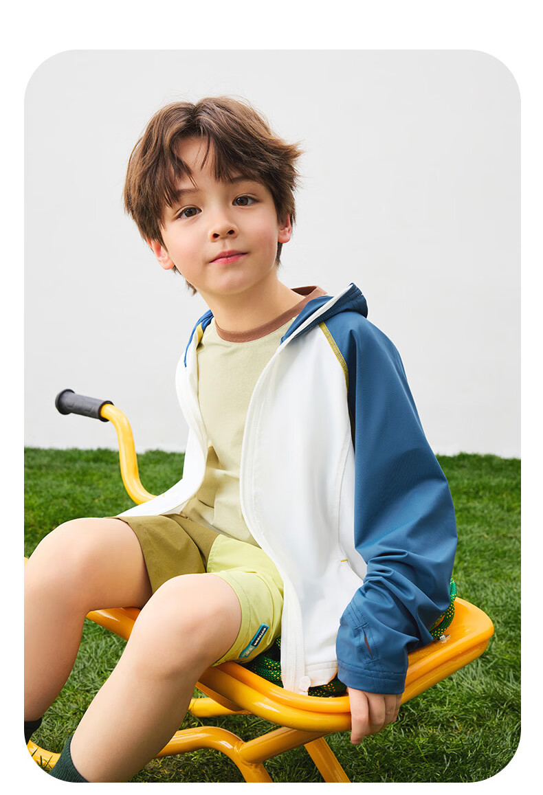 Babu Bean [Snow Skin Sunscreen] Children's Color-Block Sunscreen Jacket Summer Lightweight Breathable Boys and Girls White Purple 150 19