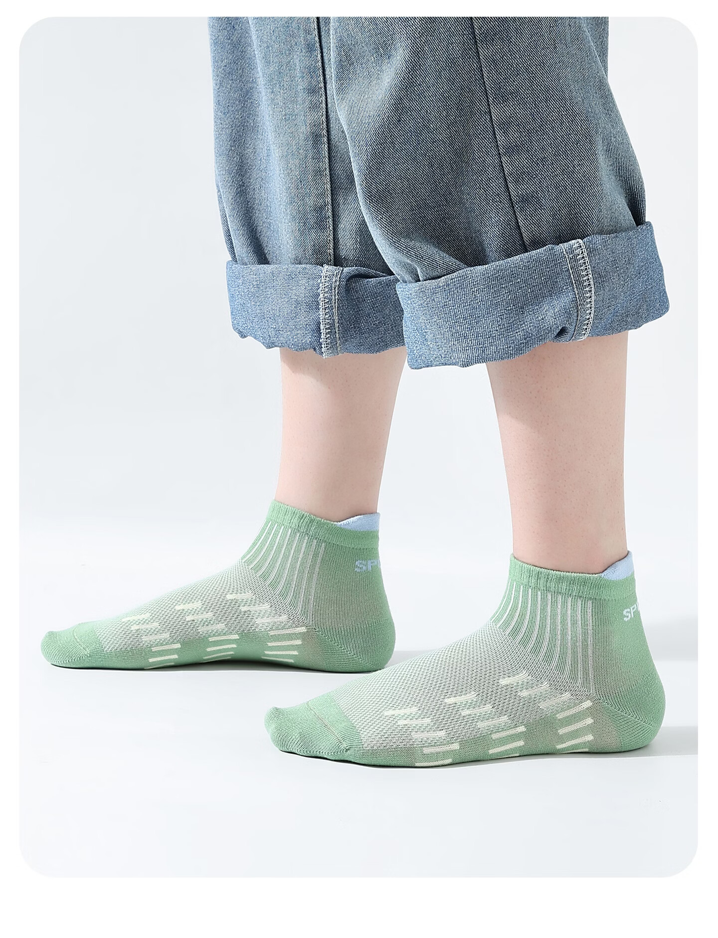 Langsha Boys Cotton Socks Summer Thin Anti-Odor Sweat-Absorbing Children's Short Socks Youth Mesh Sports Summer 22