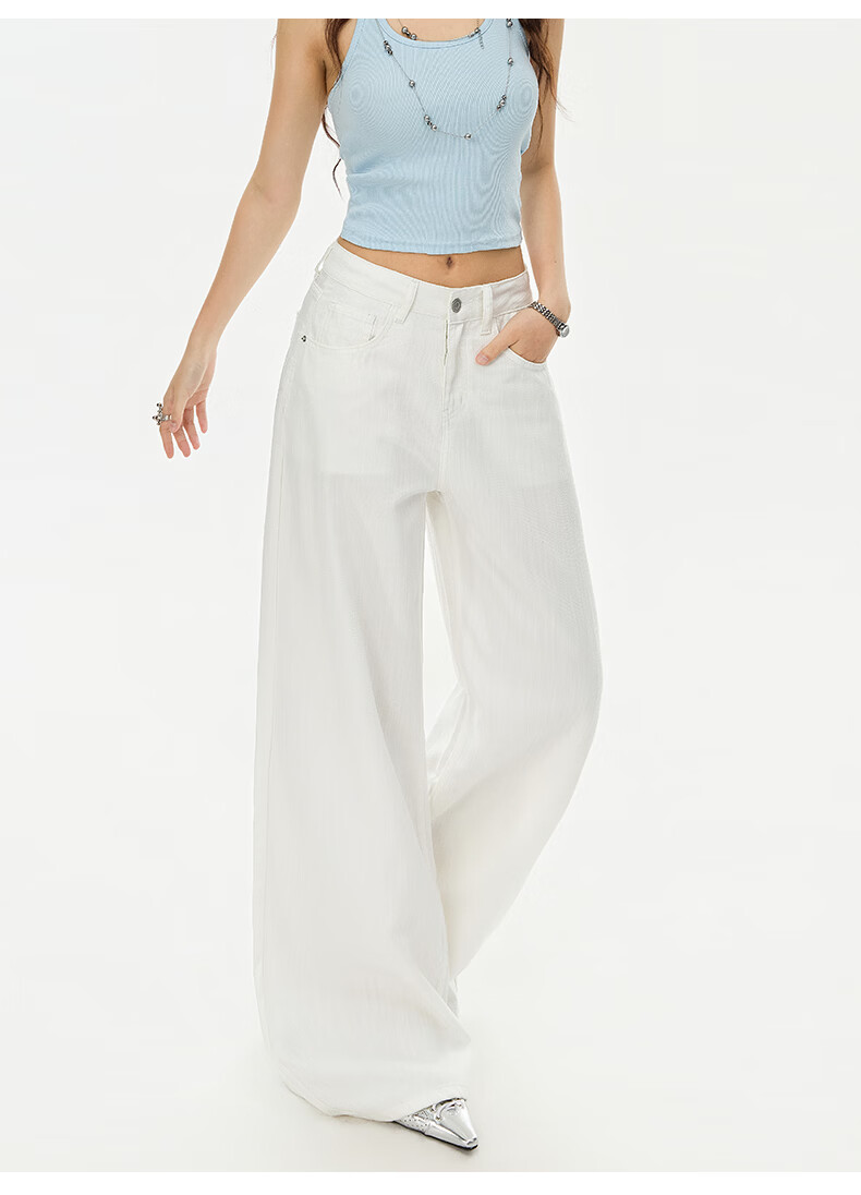 Boruilai Lyocell Summer Lightweight Three-Proof Denim Jeans for Women 2026 New Bamboo Texture White Casual Wide-Leg Pants 21