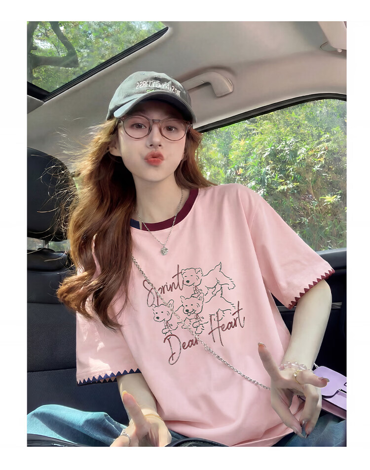 TonLion 2026 Summer Women's Short Sleeve T-Shirt Pure Cotton Youthful Fashionable White Versatile Early Spring Top 24