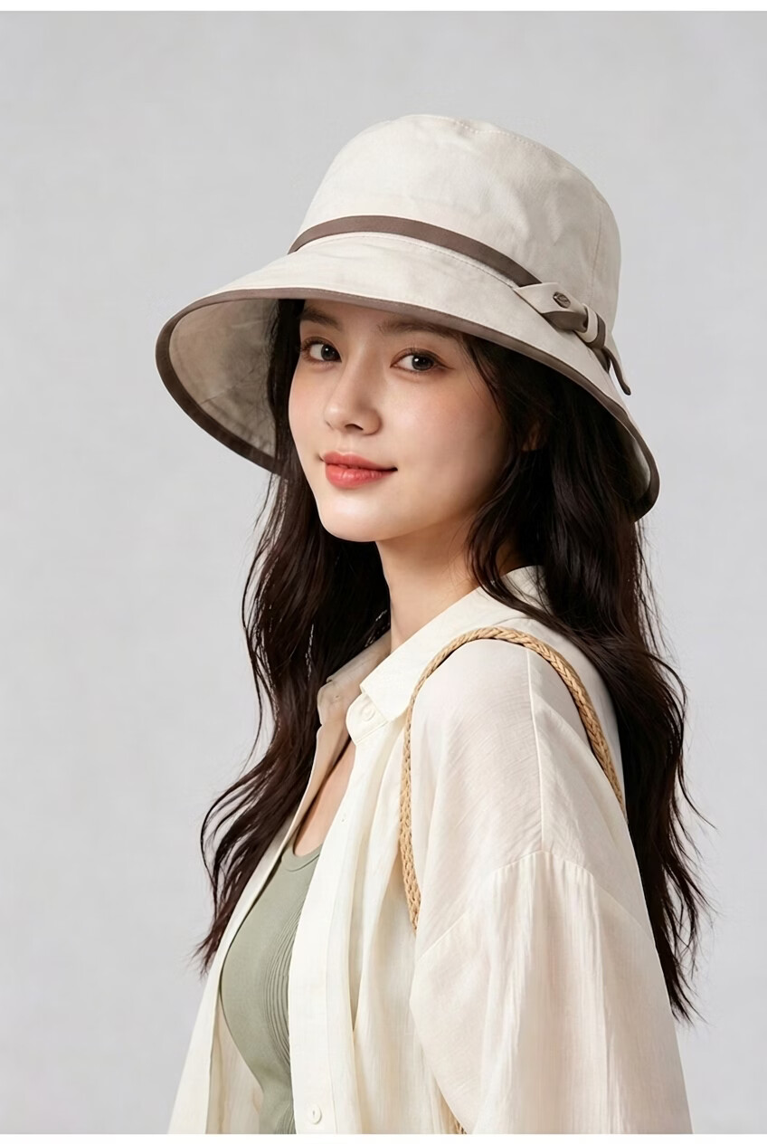 YUYULA Women's Sunscreen Hat Summer 2026 New Fisherman Hat UV Protection Sunshade Hat Large Brim High-Style Hat 5