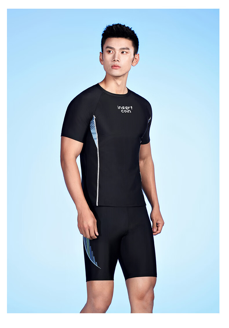 Yuke Men's Swimwear Set Swim Trunks Adult Teen Sun Protection Plus Size Quick-Dry Hot Spring Professional Swimming Gear Full Set 21
