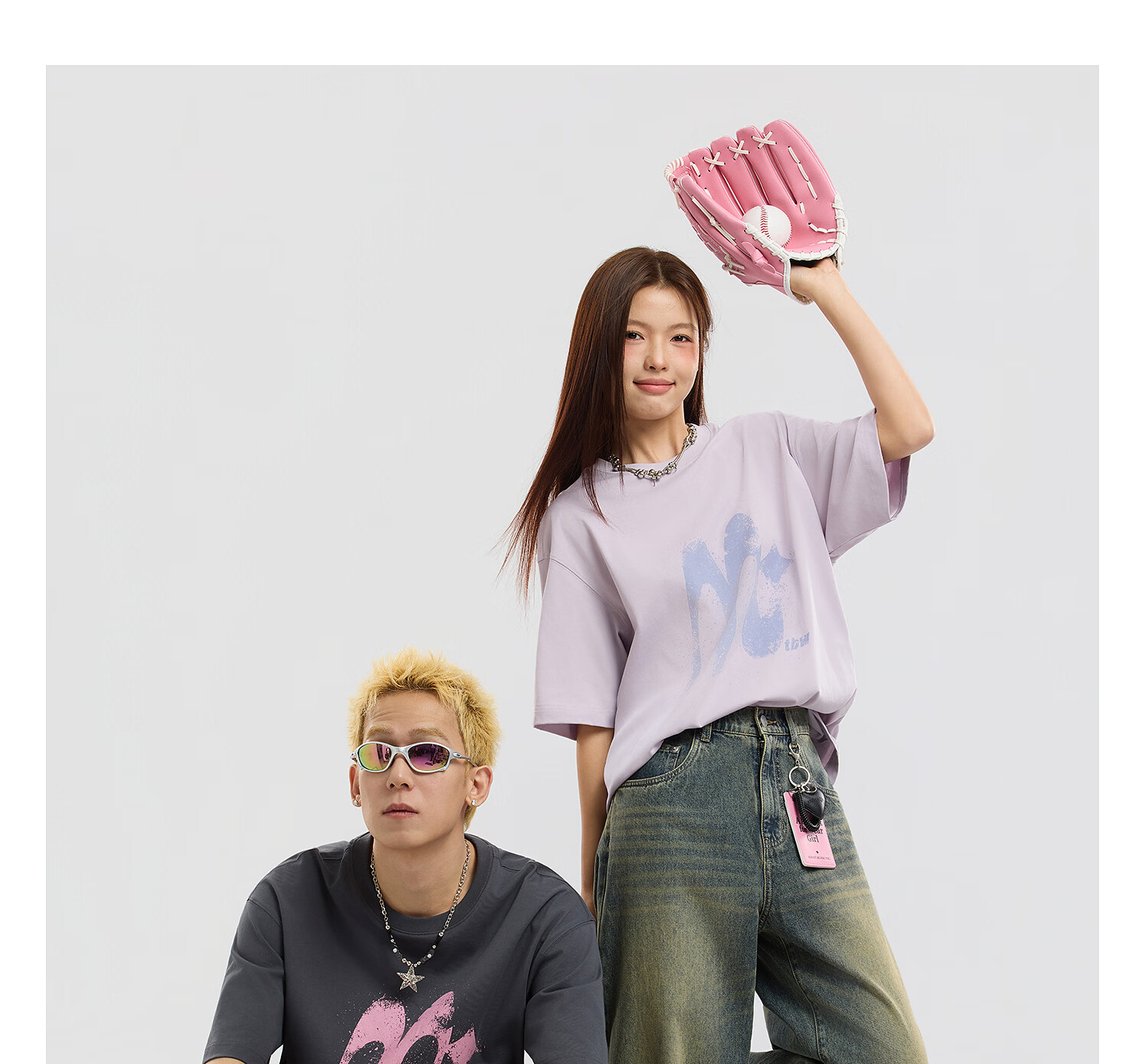 Metersbonwe Men's Short Sleeve T-Shirt 2026 Summer New Cool Color-Block Printed Casual Loose Fit Crew Neck Top 30