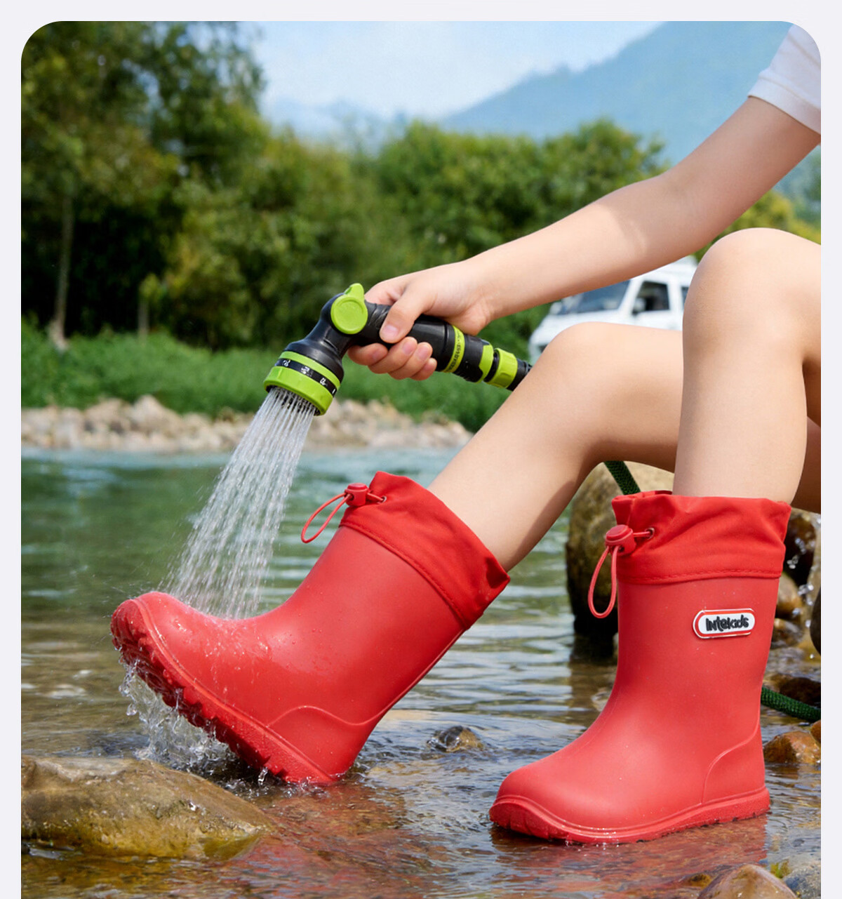 Sweet Sweet Kids Waterproof Non-Slip Rain Boots for Boys and Girls, Lightweight Durable Versatile Water Shoes for Toddlers and Kindergarten Children 33