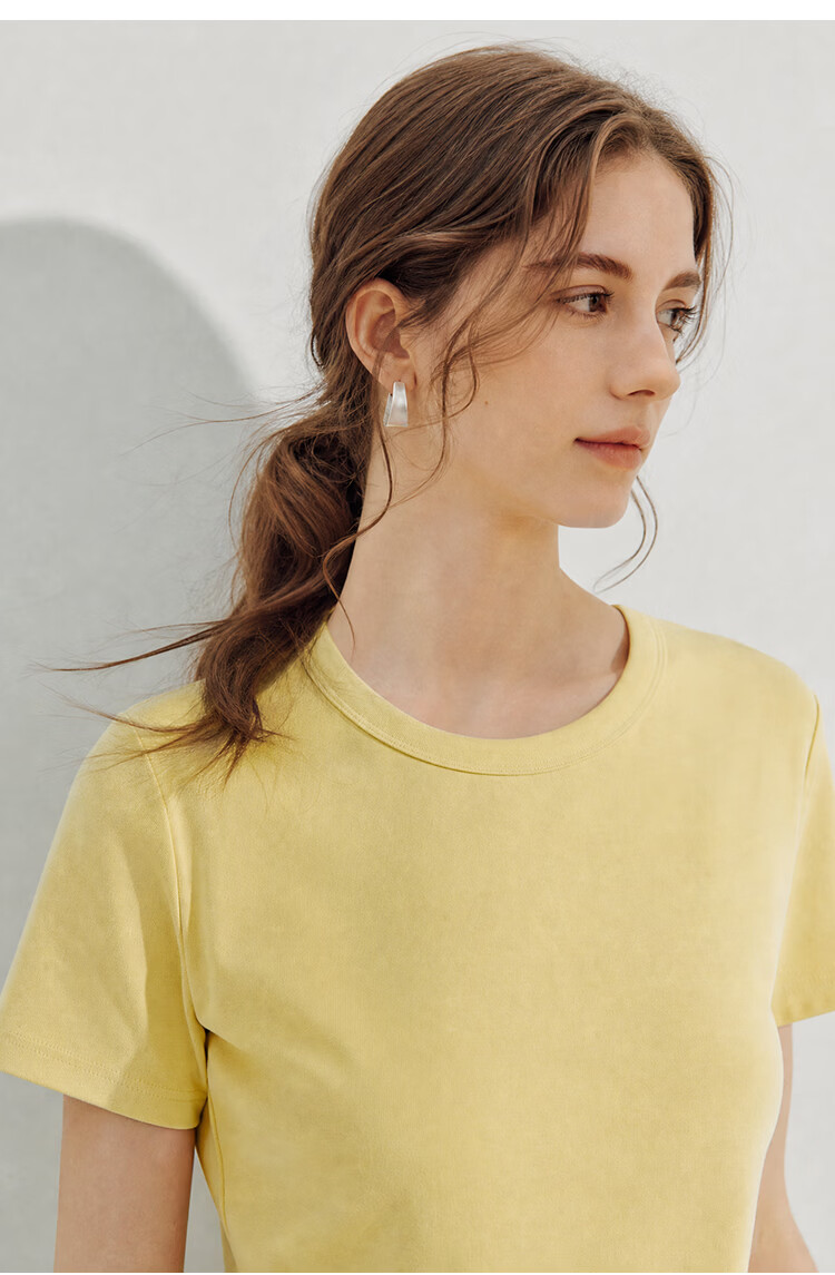 Inman [Runway Same Style] Straight Shoulder Multicolor Basic Short Sleeve T-Shirt Women Summer 2026 Top Black S 36