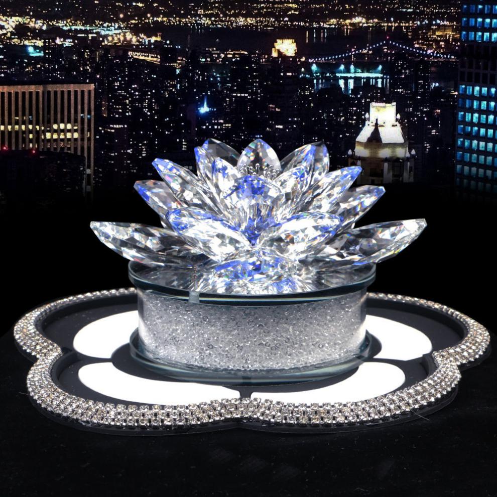 水晶莲花钻石汽车摆件车内装饰品摆件保节日礼物白色莲花白钻防滑垫