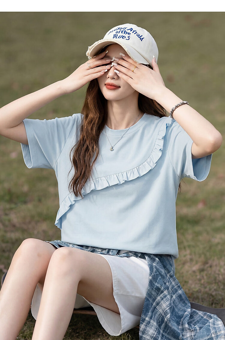 TonLion 2026 Summer New Women's Short Sleeve T-Shirt Loose Unique Chic Stylish Top 14