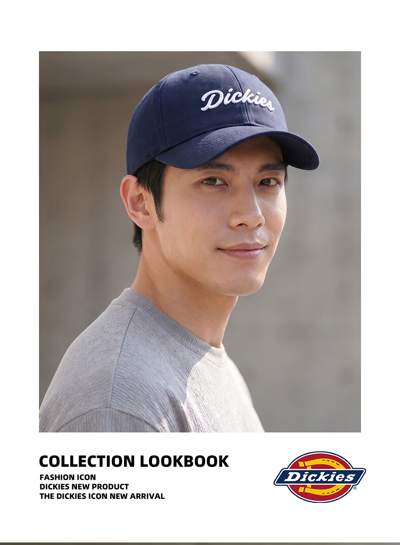 Dickies New Retro Baseball Cap Unisex Soft Top Pure Cotton Duckbill Hat Navy Blue 11