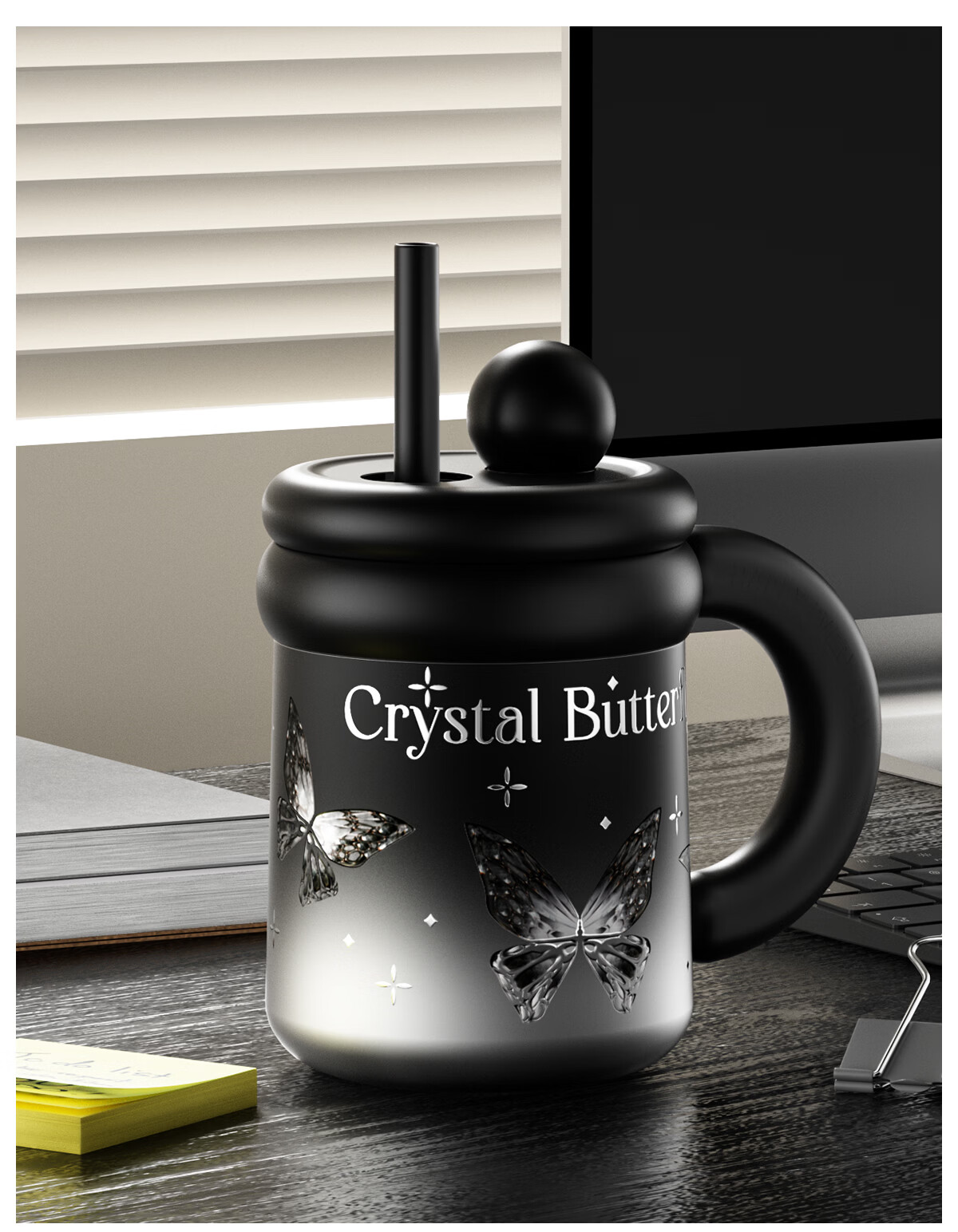 Shidajia Insulated Water Bottle for Women Large Capacity Stylish Portable Cup Crystal Butterfly Series Gift for Girlfriend 7