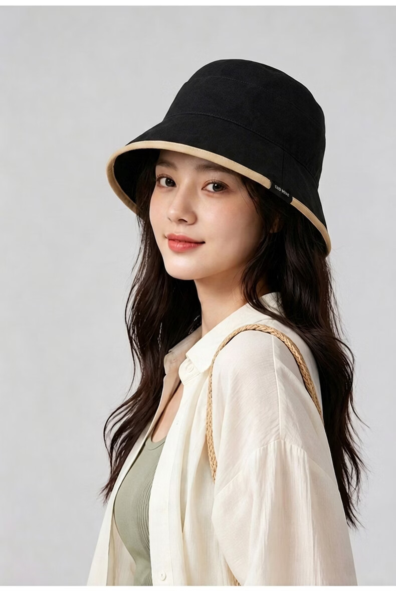 YUYULA Women's Summer Sunshade Hat Outdoor UV Protection Wide Brim Reversible Face-Slimming Bucket Hat 7