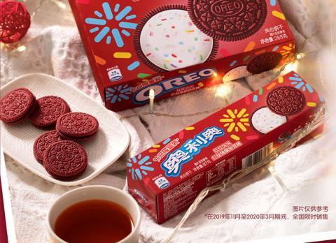 奥利奥oreo红丝绒蛋糕缤纷豆味饼干休闲零食家庭装新奥利奥网红夹心