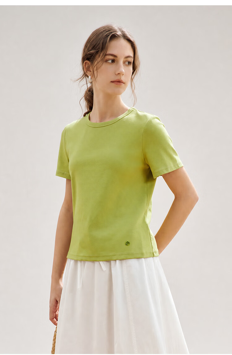 Inman [Runway Same Style] Straight Shoulder Multicolor Basic Short Sleeve T-Shirt Women Summer 2026 Top Black S 40