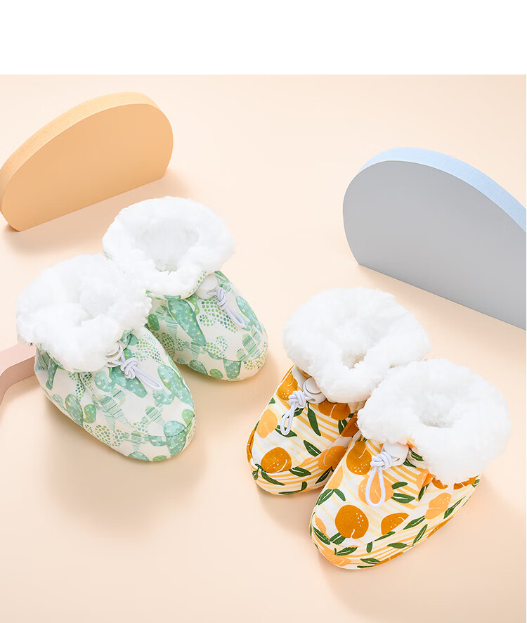 十月结晶婴儿软底棉鞋套鞋子加绒护脚套新生儿宝宝学步鞋冬款 蓝色