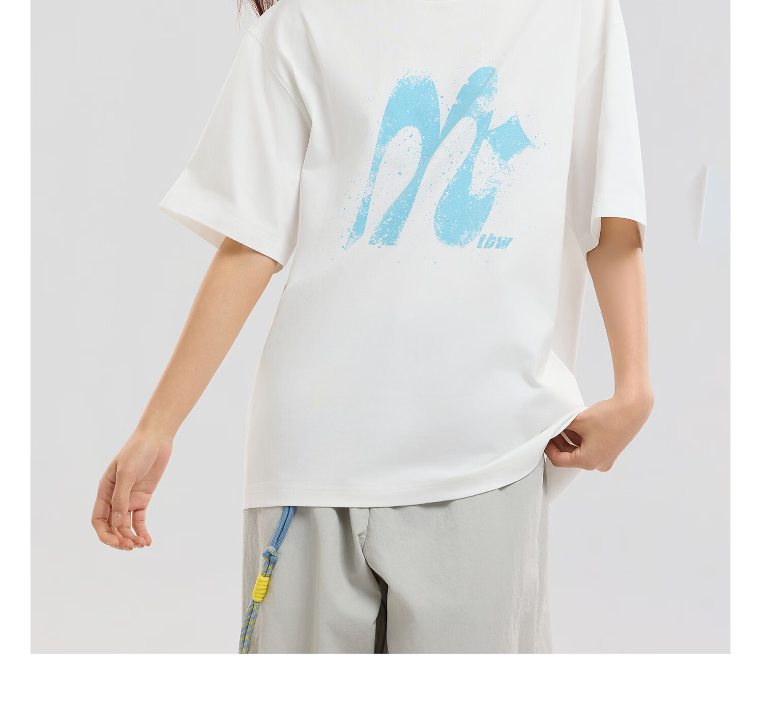 Metersbonwe Men's Short Sleeve T-Shirt 2026 Summer New Cool Color-Block Printed Casual Loose Fit Crew Neck Top 36
