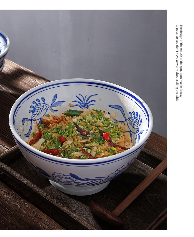 陕西大老碗 陕西大面碗陶瓷商用油泼面碗面馆专用特大网红高脚加厚