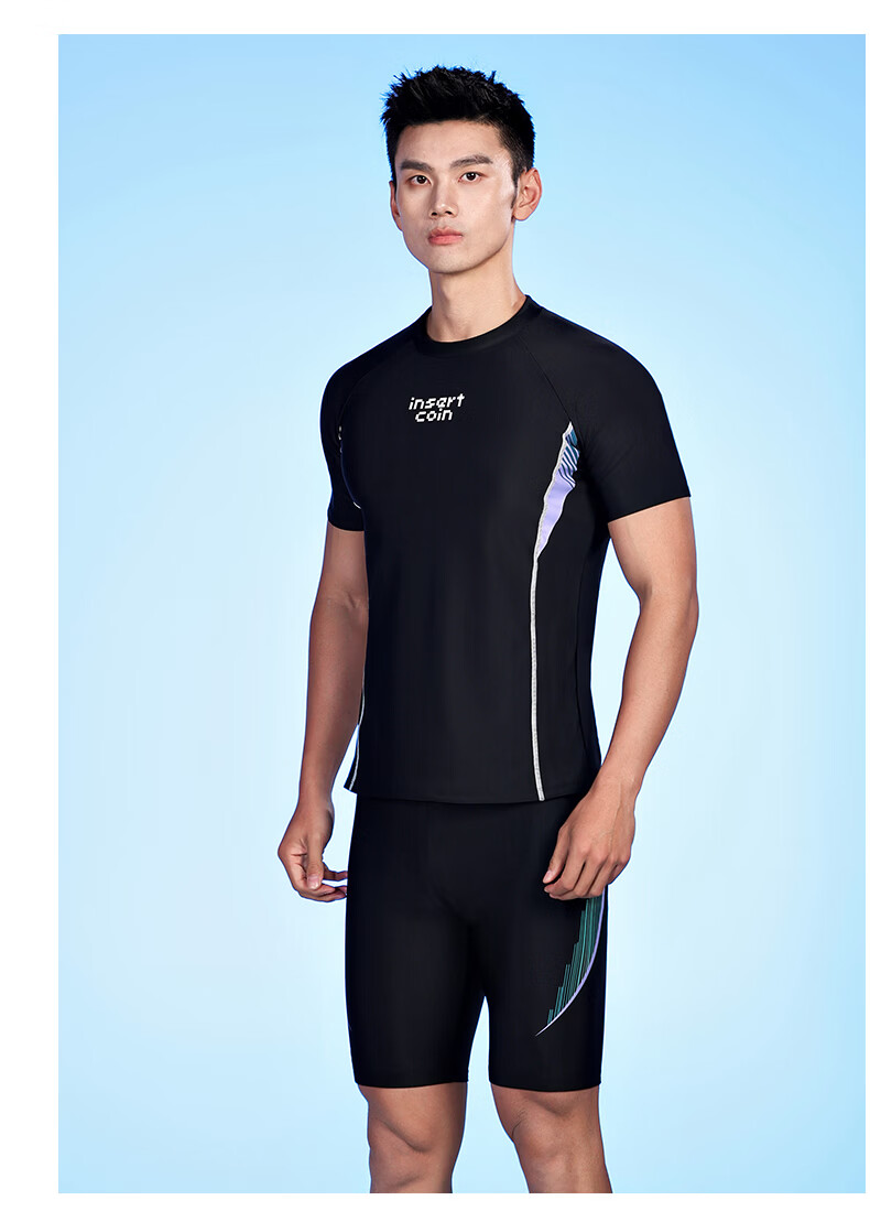 Yuke Men's Swimwear Set Swim Trunks Adult Teen Sun Protection Plus Size Quick-Dry Hot Spring Professional Swimming Gear Full Set 24