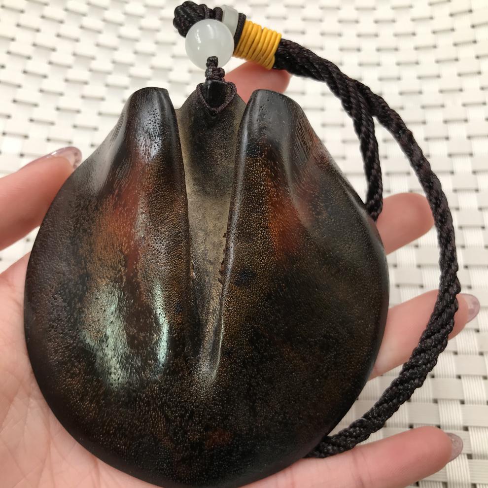 坚银女朋友礼物黑驴蹄子吊坠牌子手把件刮痧板定制款 痧板定制款