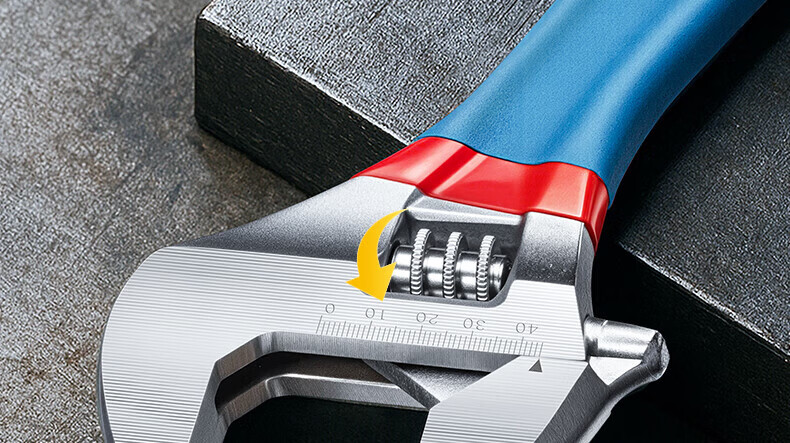 Dongcheng Thickened Smooth Handle Adjustable Wrench Professional Multi-Function Open-End Smooth Handle Wrench D050112 12 Inch 10