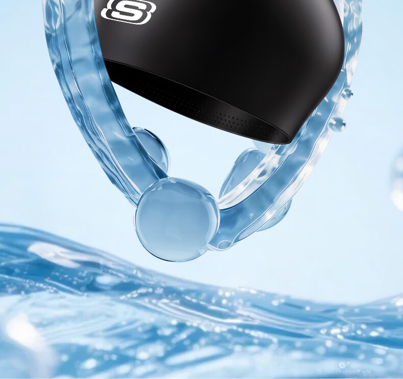 Skechers Silicone Waterproof Oversized Swim Cap for Men and Women, Non-Tight, Adult Long Hair Universal Professional Swimming Cap, Pure White 13