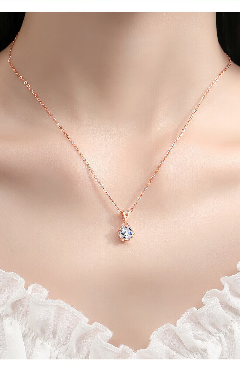 Kovni [Includes GRA Certificate] Moissanite Sterling Silver Snowflake Necklace for Women, Clavicle Chain, Birthday and Valentine's Day Gift for Girls 8