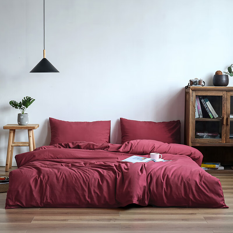 达芬奇家纺四件套磨毛ins纯色全棉纯棉1.