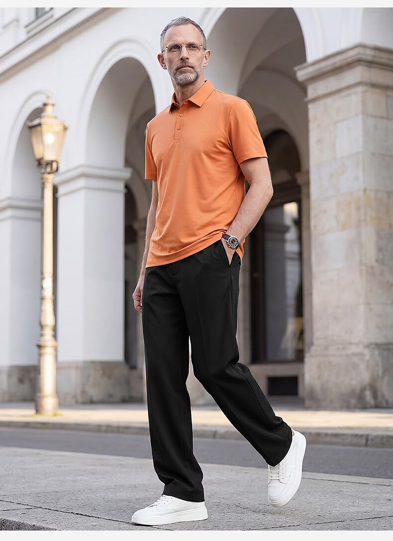 SHANSHAN Father's Day Practical Short Sleeve POLO Set Men's T-Shirt Two-Piece Pants Dad Summer Clothing 18
