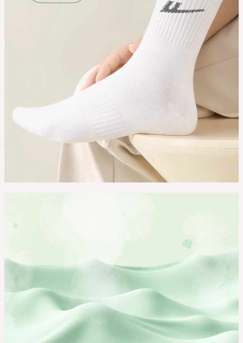 Warrior Men's Classic Mid-Calf Sports Socks 6 Pairs Solid Color Odor-Resistant Antibacterial Xinjiang Cotton All-Season Sweat-Absorbing Breathable 8