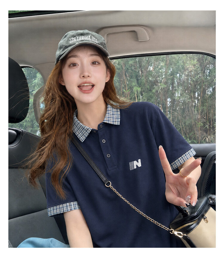 TonLion 2026 Summer New Couple Short Sleeve Polo Shirt Unisex American Casual College Style Top 15