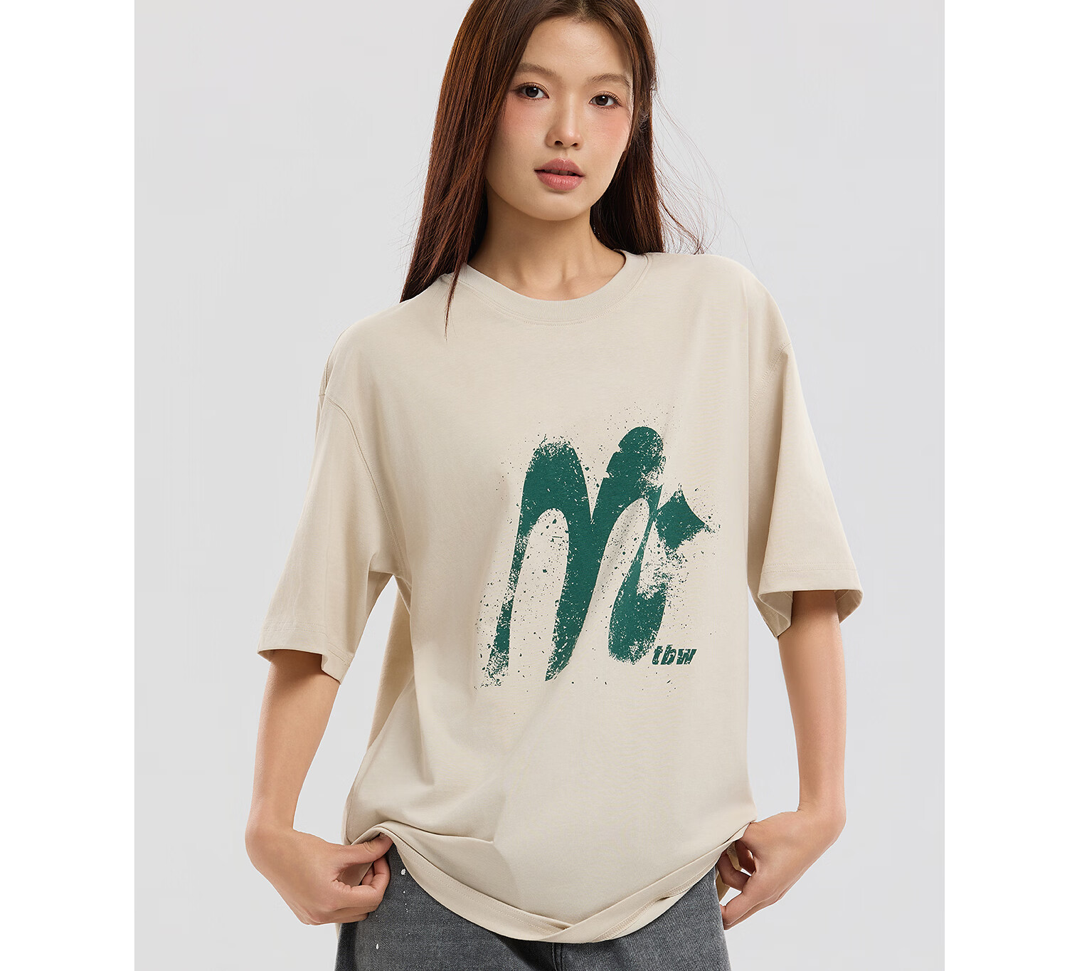 Metersbonwe Men's Short Sleeve T-Shirt 2026 Summer New Cool Color-Block Printed Casual Loose Fit Crew Neck Top 33