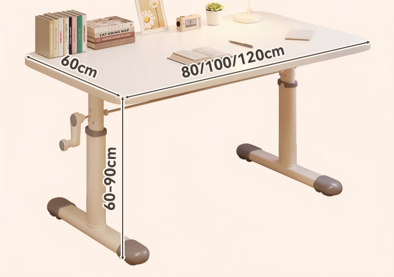 MuShuang Adjustable Height Study Desk Manual Crank Computer Desk for Primary and Secondary Students Home Use Writing Table 13