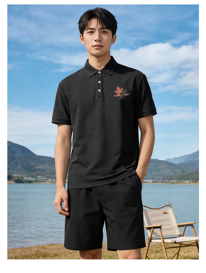 Baleno Casual Short Sleeve Polo Shirt Men 2026 Summer New Loose Fit Collared Top Simple High-End Versatile T-Shirt Trend 13