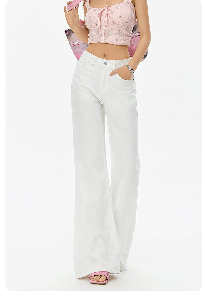 Boruilai Lyocell Flared Jeans for Women 2026 New Summer Thin Three-proof Bamboo Texture Casual Pants 18