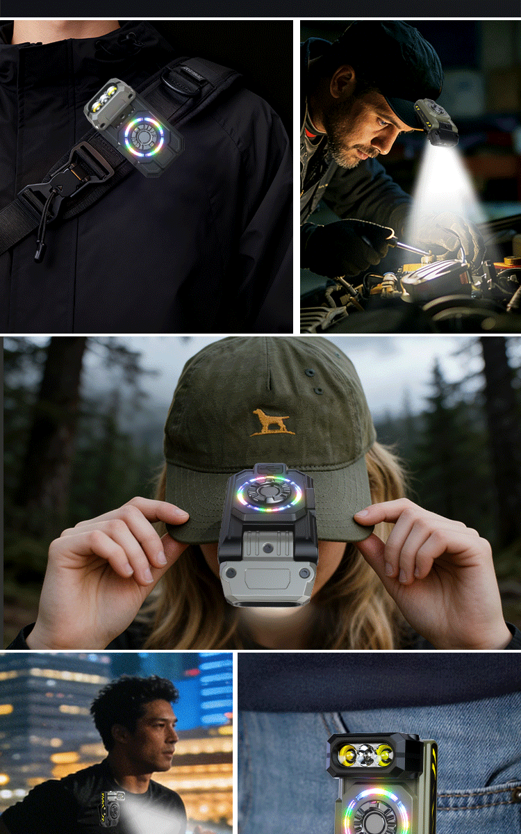 Cavalry High-Brightness Outdoor Fishing Rechargeable Sensor Headlamp Long-Lasting Hand Wave Sensor Hat Clip Flashlight 2