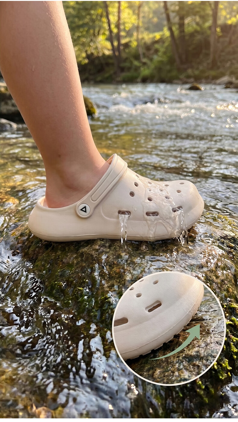 Peak Kids Slippers Hole Shoes for Boys and Girls Ages 6-12, Summer 2026 New Blue Sandals Size 36 26