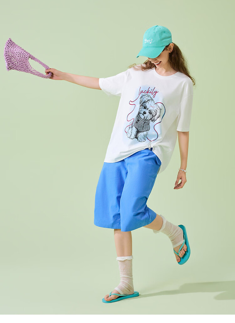 TonLion 2026 Summer Women's Graphic Short Sleeve T-Shirt Casual Loose Fit Versatile Fashionable Comfortable Breathable Tee 8