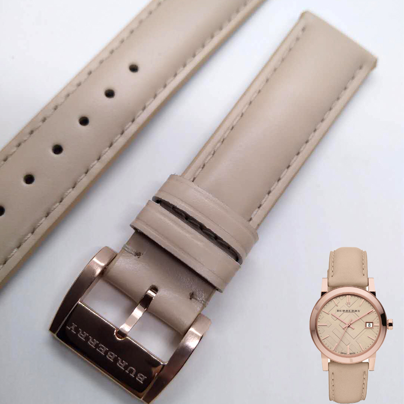 适用于巴宝莉/burberry/博柏利真皮表带bu9109/9107男女款牛皮表带