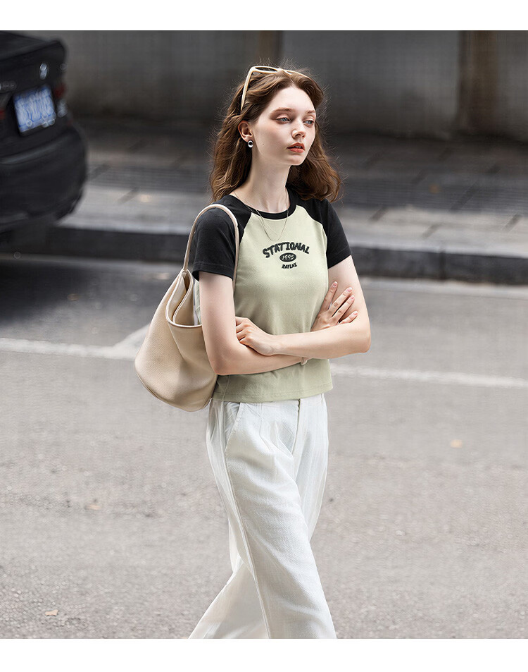 TonLion [Cool Touch] 2026 Summer Women's Short-Sleeve T-Shirt, Raglan Sleeve, Lyocell, Fashionable Versatile Women's T-Shirt, Trendy 7