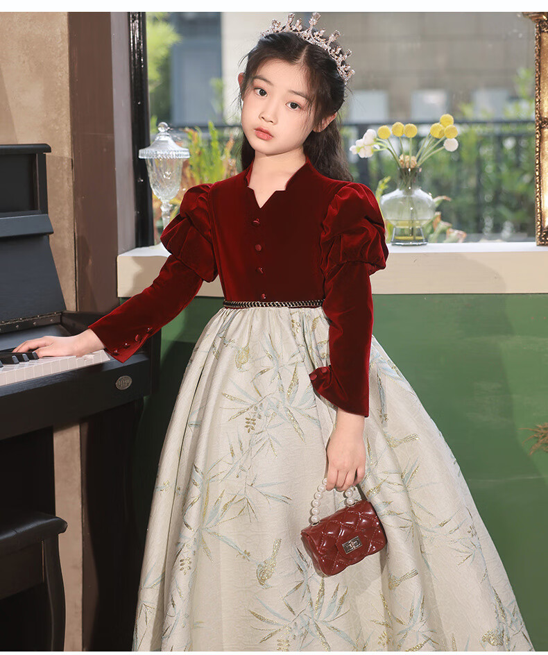 女童礼服公主裙适合2-12岁小孩子小女孩穿的儿童花童婚纱裙婚礼儿童