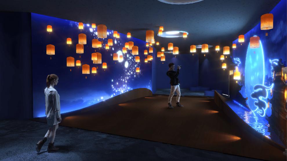 投影仪极米同款家用裸眼3d全息墙地面互动投影酒吧沉浸式5d餐厅室内